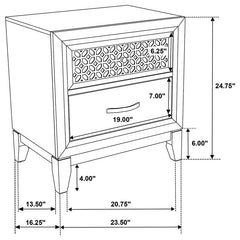 Valencia 2-drawer Nightstand Black - 223042