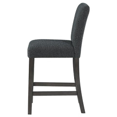 Alba Boucle Upholstered Counter Height Dining Chair Black and Charcoal Grey (Set of 2) - 123139