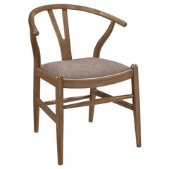 Dinah Danish Y-Shaped Back Wishbone Dining Side Chair Walnut and Brown (Set of 2) - 108472