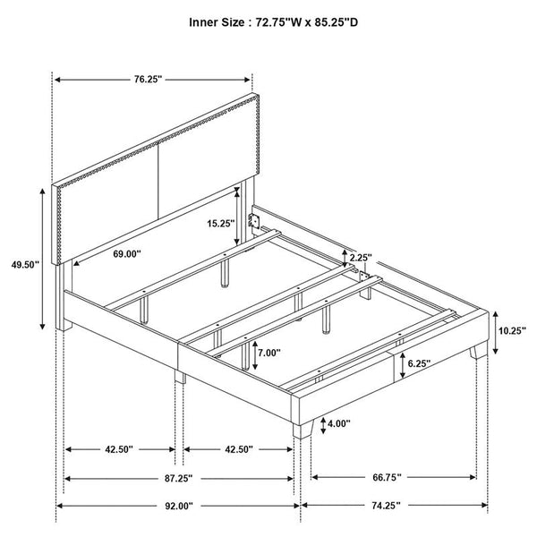 Boyd Upholstered California King Panel Bed Ivory - 350051KW