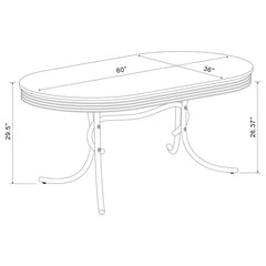Retro 5-piece Oval Dining Set Glossy White and Black - 2065-S5