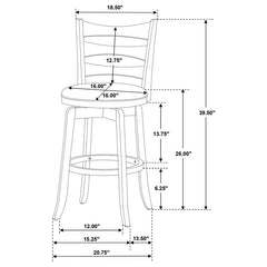 Murphy Ladder Back Counter Height Swivel Bar Stool Dark Cherry and Brown - 181368