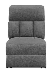 Bahrain Upholstered Armless Recliner Charcoal - 609540AR