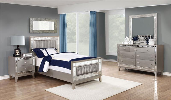 Leighton 4-piece Twin Bedroom Set Metallic Mercury - 204921T-S4