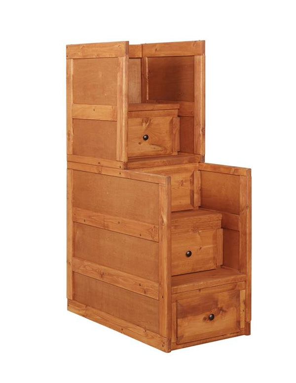 Wrangle Hill 4-drawer Stairway Chest Washed Amber - 460098