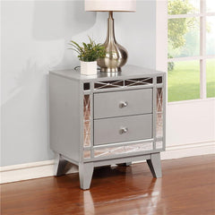 Leighton 2-drawer Nightstand Metallic Mercury - 204922