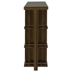 Evelio Bar Unit with Wine Bottle Storage Walnut - 100439
