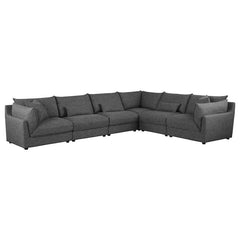 Sasha Upholstered LAF Chair Barely Black - 551684LAF