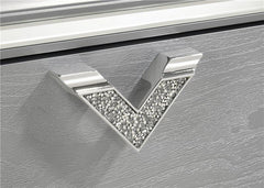 Veronica Wood Eastern King LED Storage Bed Light Silver - 224721KE