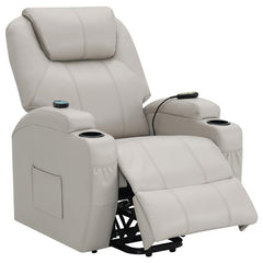 Sanger Upholstered Power Lift Massage Recliner Champagne - 600497P