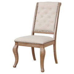 Brockway Tufted Side Chairs Cream and Barley Brown (Set of 2) - 110292