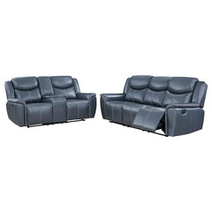 Sloane 2-piece Upholstered Reclining Sofa Set Blue - 610271-S2