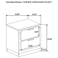 Caraway 2-drawer Nightstand Black - 224782