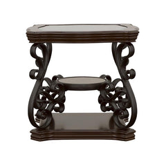 Laney 1-shelf Glass Top Rectangular End Table Deep Merlot - 702447