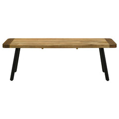 Maverick Rectangular Dining Bench Natural Mango and Black - 123043