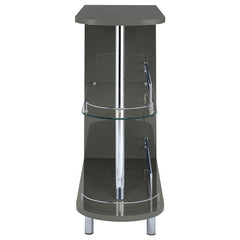 Adolfo 3-tier Bar Table Glossy Grey and Clear - 101073