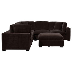 Lakeview 5-piece Upholstered Modular Sectional Chocolate - 551464-SETB
