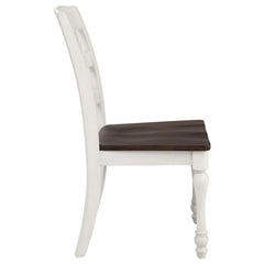 Madelyn Ladder Back Side Chairs Dark Cocoa and Coastal White (Set of 2) - 110382