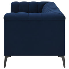 Chalet Upholstered Tuxedo Arm Tufted Loveseat Blue - 509212