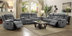 Higgins 3-piece Upholstered Motion Reclining Sofa Set Grey - 602261-S3