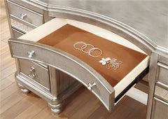 Bling Game 9-drawer Vanity Set with Stool Metallic Platinum - 204187-S3