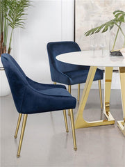 Mayette Parsons Wingback Dining Side Chairs Dark Ink Blue (Set of 2) - 192492