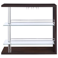 Prescott Rectangular 2-shelf Bar Unit Glossy Cappuccino - 100166