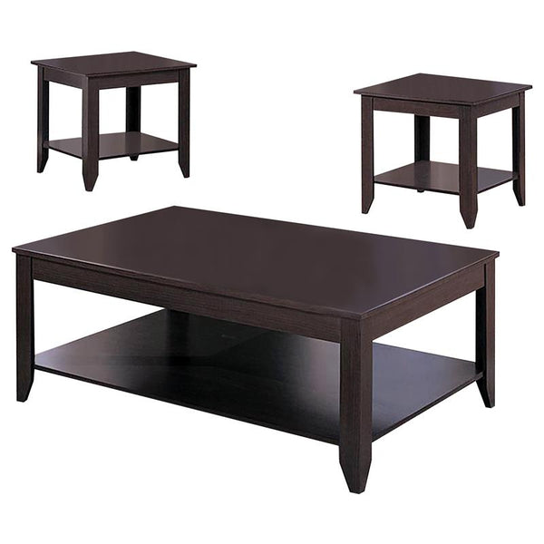 Brooks 3-piece Rectangular Coffee Table Set Cappuccino - 700285