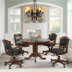 Turk Game Chair with Casters Black and Tobacco - 100872