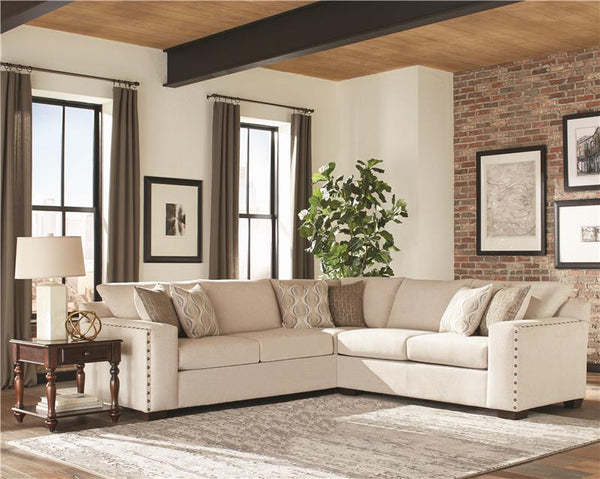 Aria Upholstered Track Arm Sectional Sofa Oatmeal - 508610