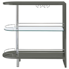 Adolfo 3-tier Bar Table Glossy Grey and Clear - 101073
