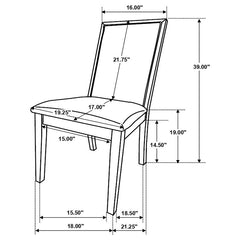 Kelly Upholstered Solid Back Dining Side Chair Beige and Dark Grey (Set of 2) - 107962