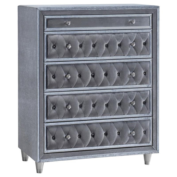 Antonella 5-drawer Bedroom Chest Grey - 223585