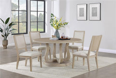 Trofello 5-piece Round Dining Set White Washed - 123120-S5