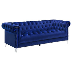 Bleker 2-piece Upholstered Tuxedo Arm Tufted Sofa Set Blue - 509481-S2