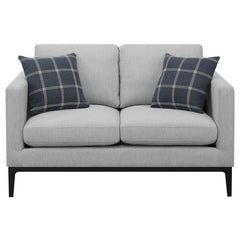 Apperson Upholstered Track Arm Loveseat Light Grey - 508682