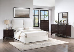 Gwendoline Upholstered Eastern King Panel Bed White - 306040KE