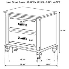 Franco 5-piece Eastern King Bedroom Set Distressed White - 205331KE-S5