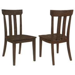 Reynolds Slat Back Dining Side Chair Brown Oak (Set of 2) - 107592
