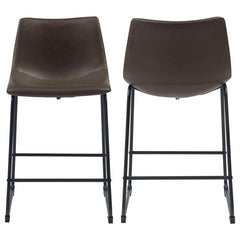 Michelle Armless Counter Height Stools Two-tone Brown and Black (Set of 2) - 102535