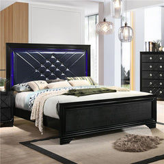 Penelope Wood Queen LED Panel Bed Midnight Star - 223571Q