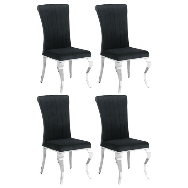 Betty Upholstered Side Chairs Black and Chrome (Set of 4) - 105072
