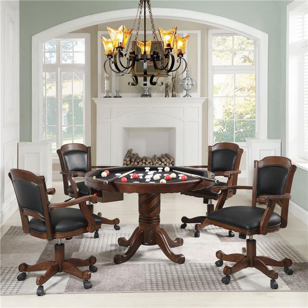Turk Game Chair with Casters Black and Tobacco - 100872