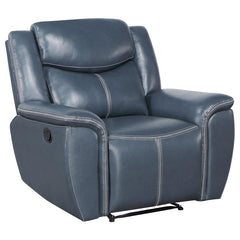 Sloane 3-piece Upholstered Reclining Sofa Set Blue - 610271-S3