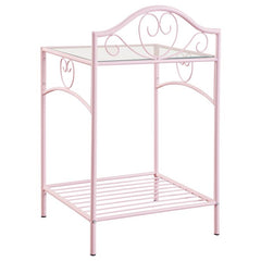 Massi Metal 1-shelf Nightstand Powder Pink - 401152