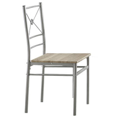 Anna Fontana 5-piece Rectangular Dining Set Brushed Silver - 100035