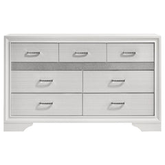 Miranda 7-drawer Dresser White and Rhinestone - 205113