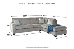Altari 2-Piece Sleeper Sectional with Chaise - 87214S3