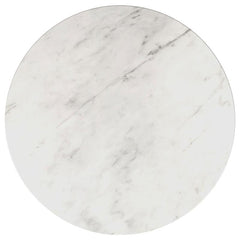 Avon Round Marble Top Stainless Steel Coffee Table White - 707828