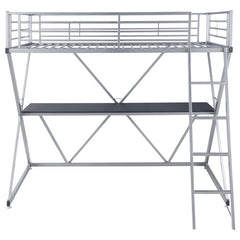 Hyde Metal Twin Workstation Loft Bed Silver - 400034T